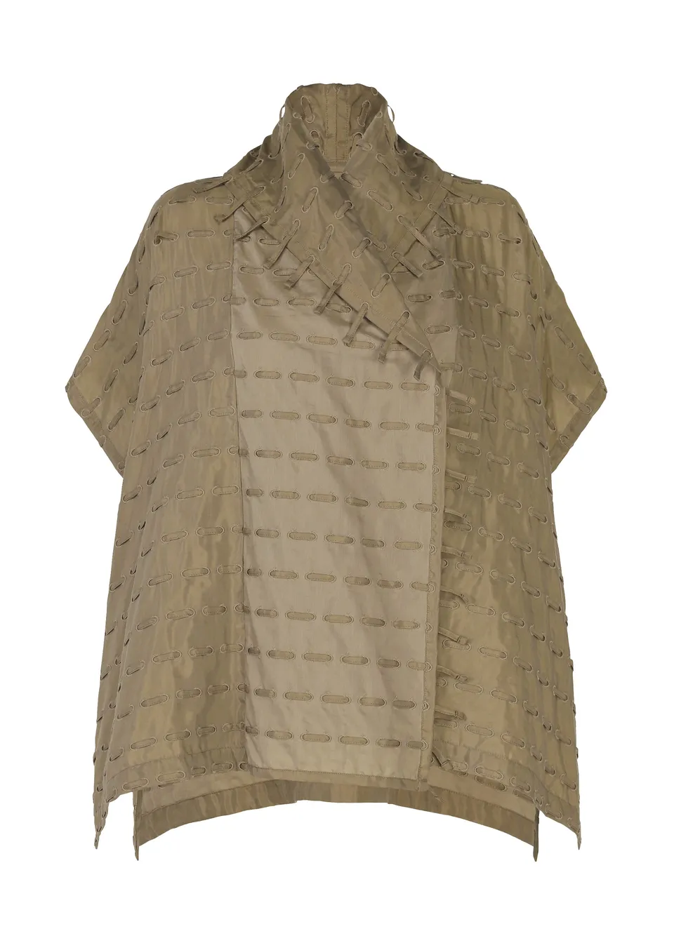 Issey Miyake Hole & Line kardigan khaki vel. 2 děrovaný