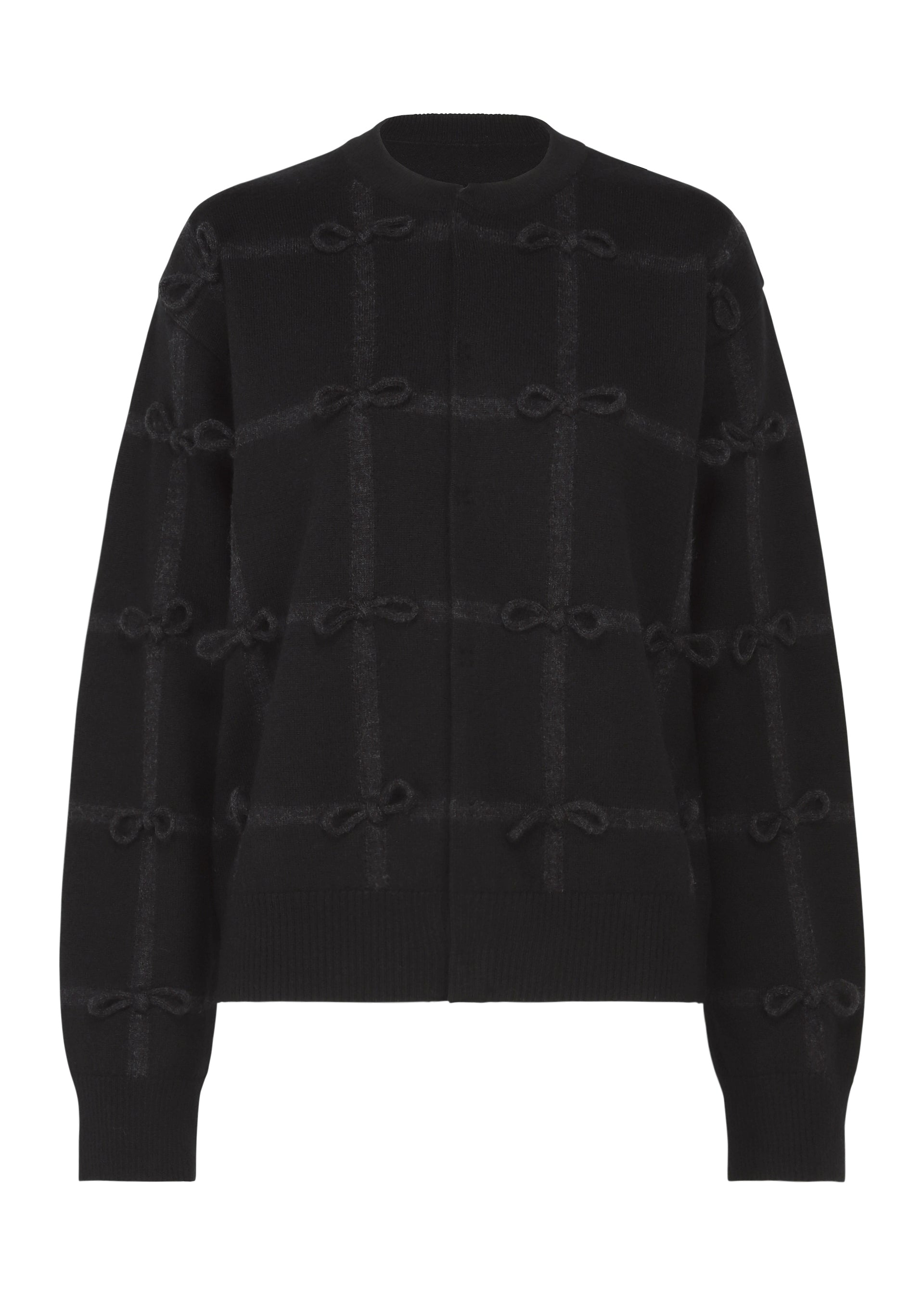 Issey Miyake Ribbon Knit kardigan šedý vlněný