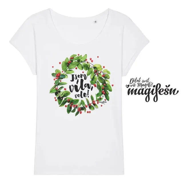 Magifešn ROLL Jsem víla, vole! tričko Red Berries biobavlna