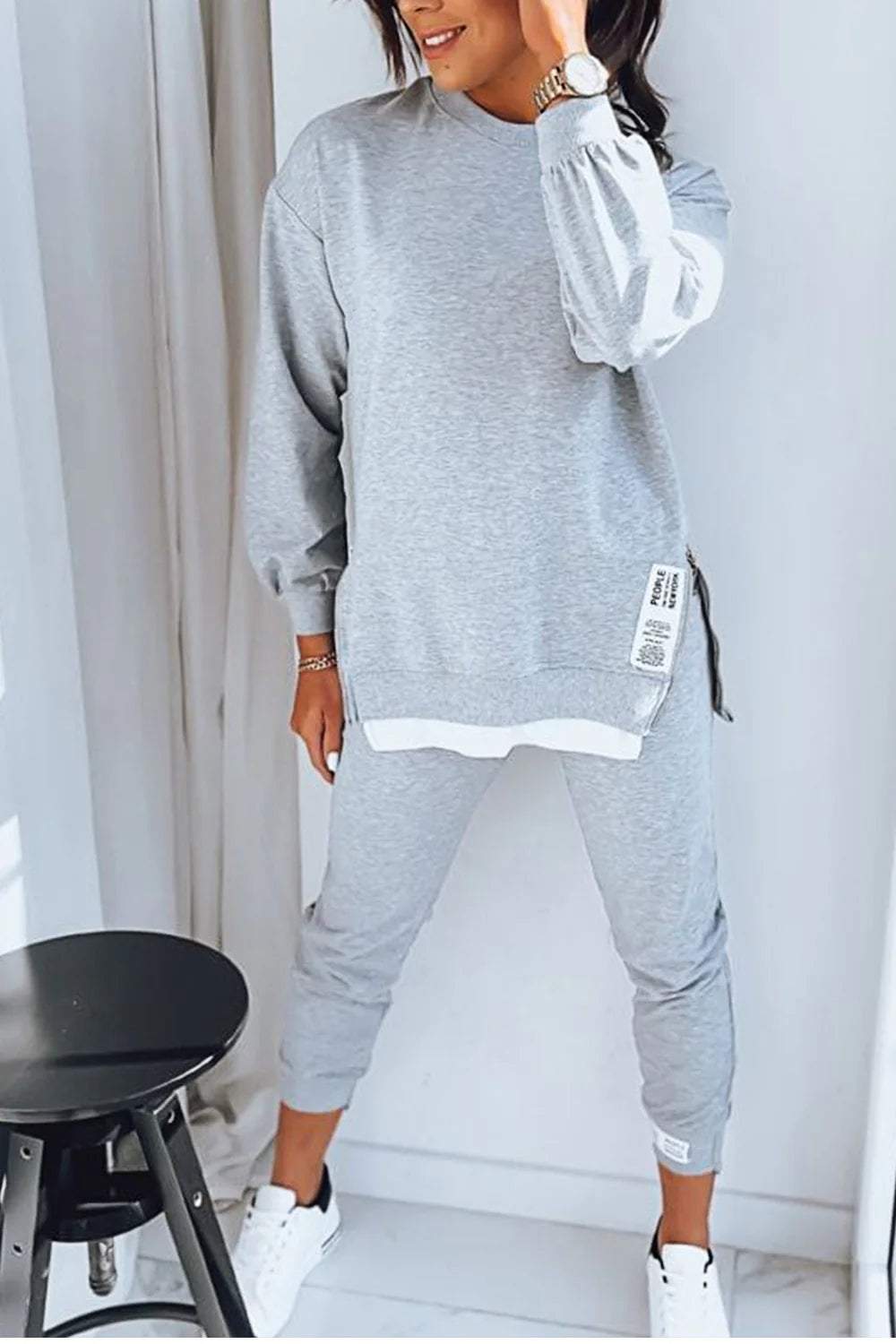 Norielle oversize joggingová souprava šedá M 2dílná