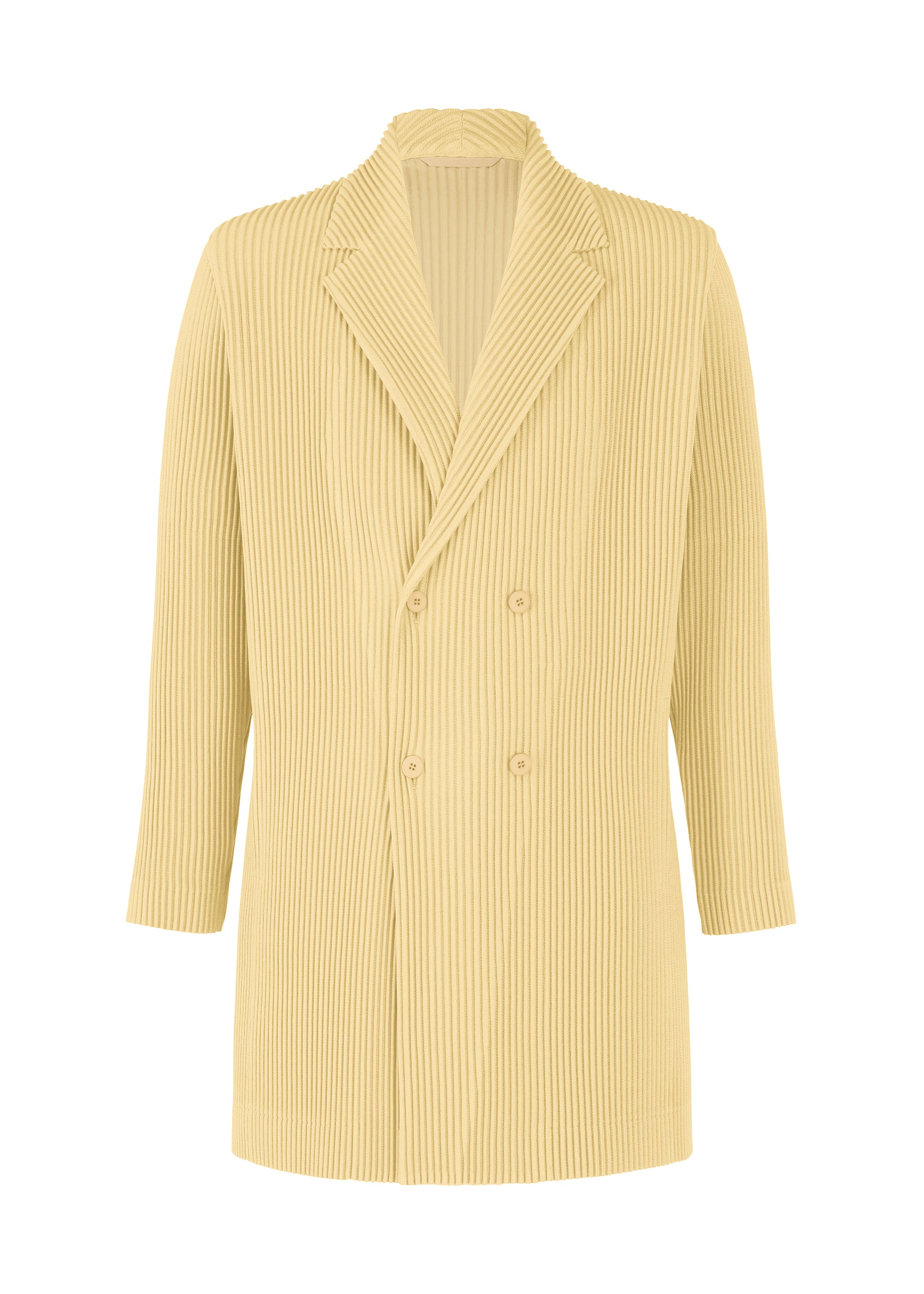 Issey Miyake Kersey Pleats sako hnědé dlouhé