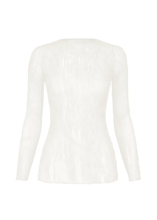 Issey Miyake Chiffon Twist BK/WT-68 top white průsvitný