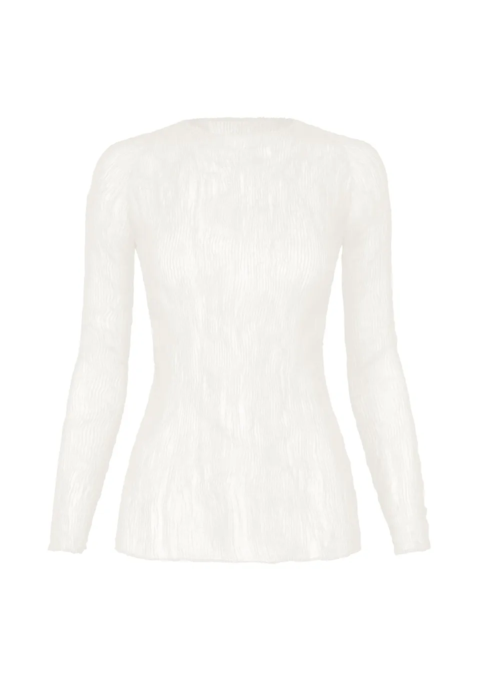 Issey Miyake Chiffon Twist BK/WT-68 top white průsvitný