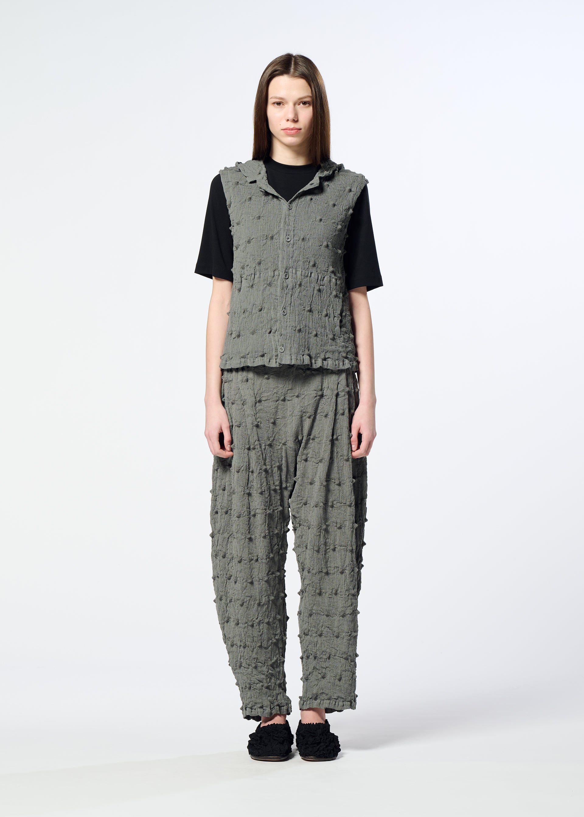 Issey Miyake Kyo Chijimi Square Emb vesta bordó vel. 2