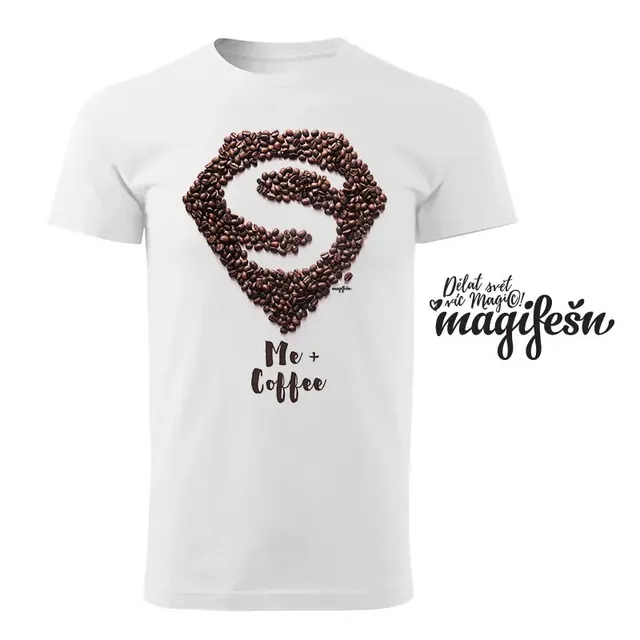 Magifešn XY Coffeelover tričko Superman Me+Coffee biobavlna