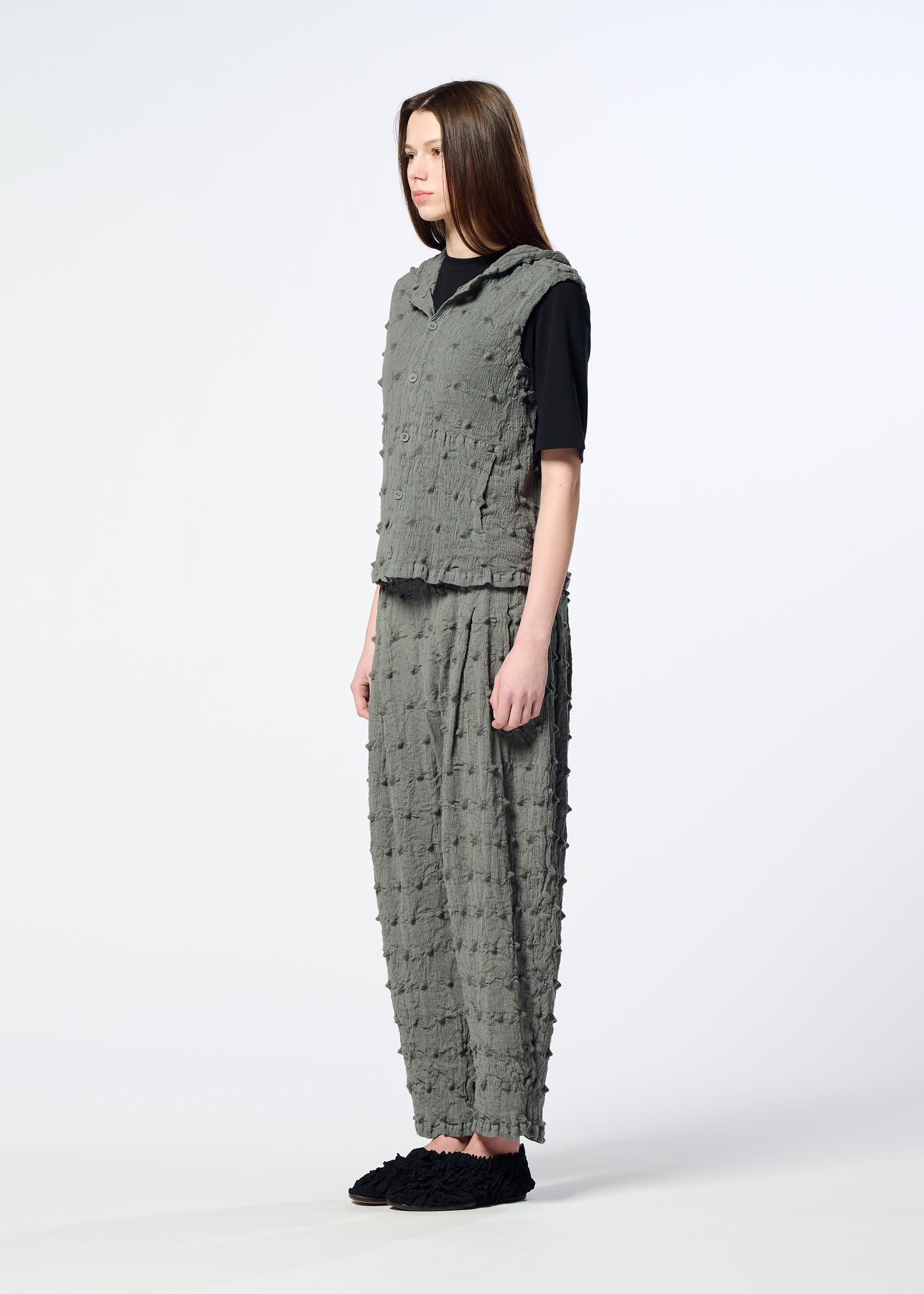 Issey Miyake Kyo Chijimi Square Emb vesta bordó vel. 2
