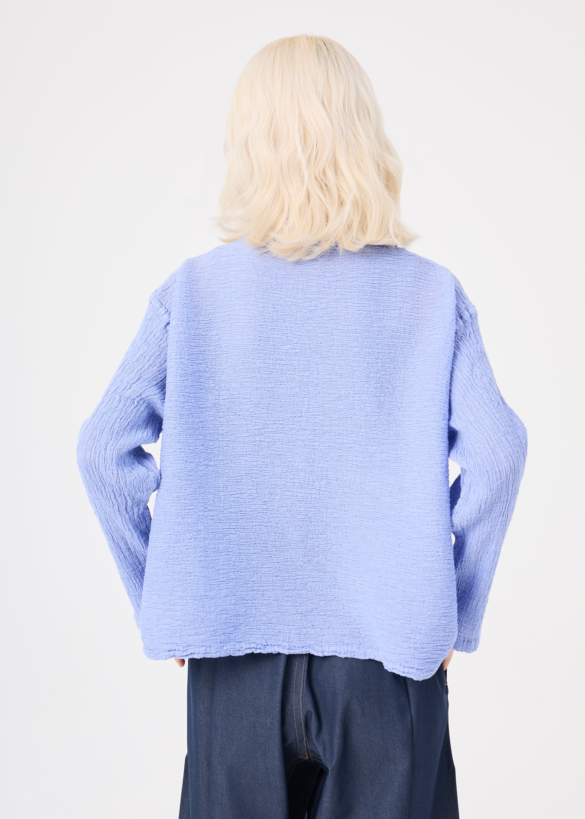 me Issey Miyake Polycotton Crepe top taupe dlouhý rukáv