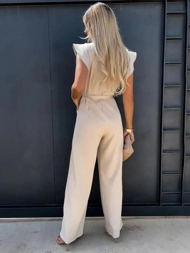 Norielle elegantní dámský overal s volány černá M