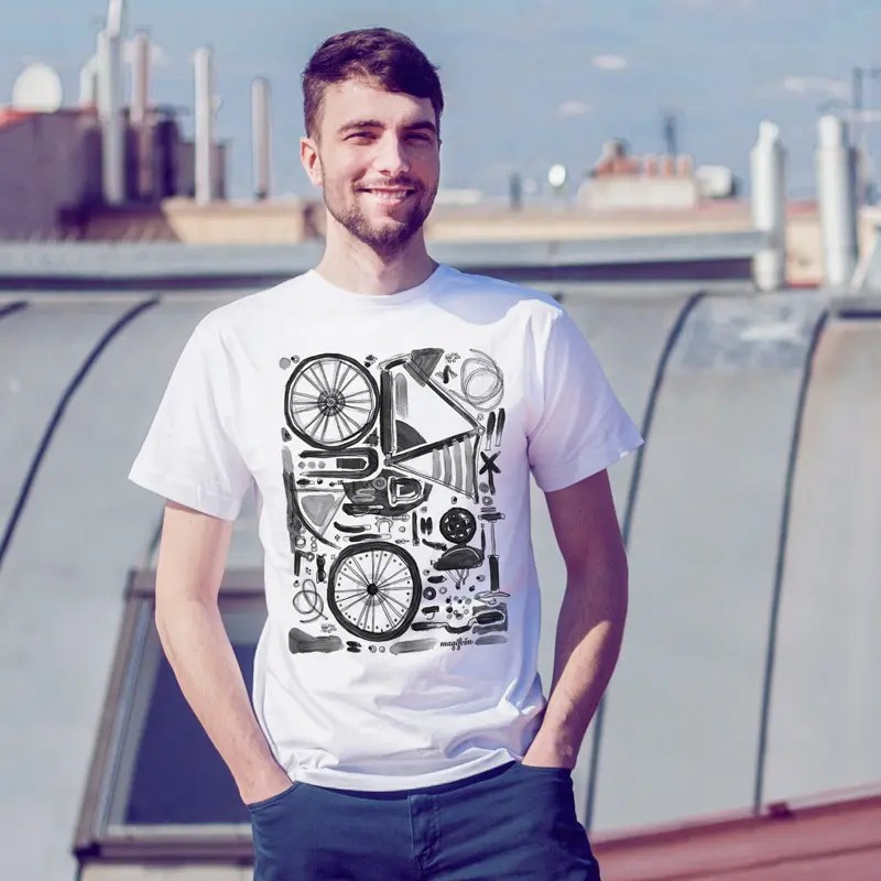 Magifešn XY tričko Skládačka BW unisex biobavlněné