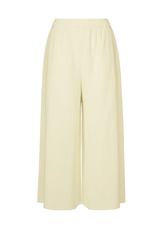 Issey Miyake Fine Knit Pleats kalhoty bílé široké