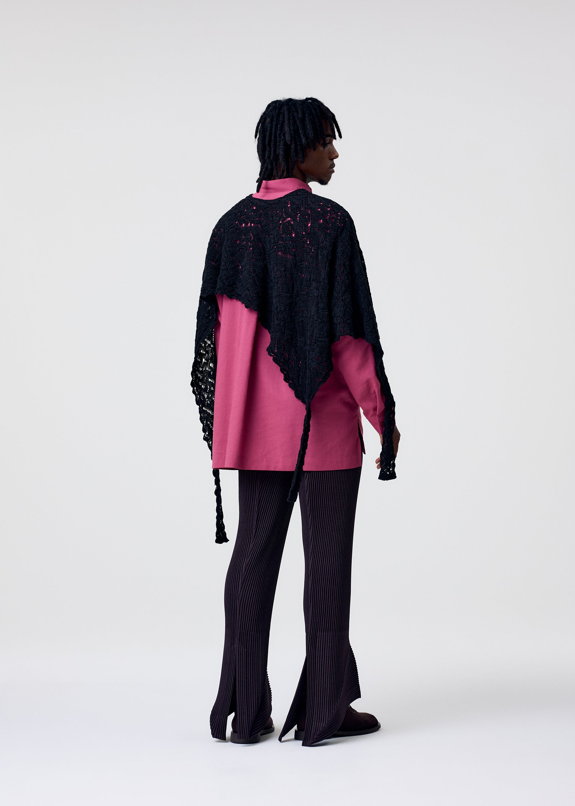 Homme Plissé Issey Miyake Branches šála pletená Black vzor