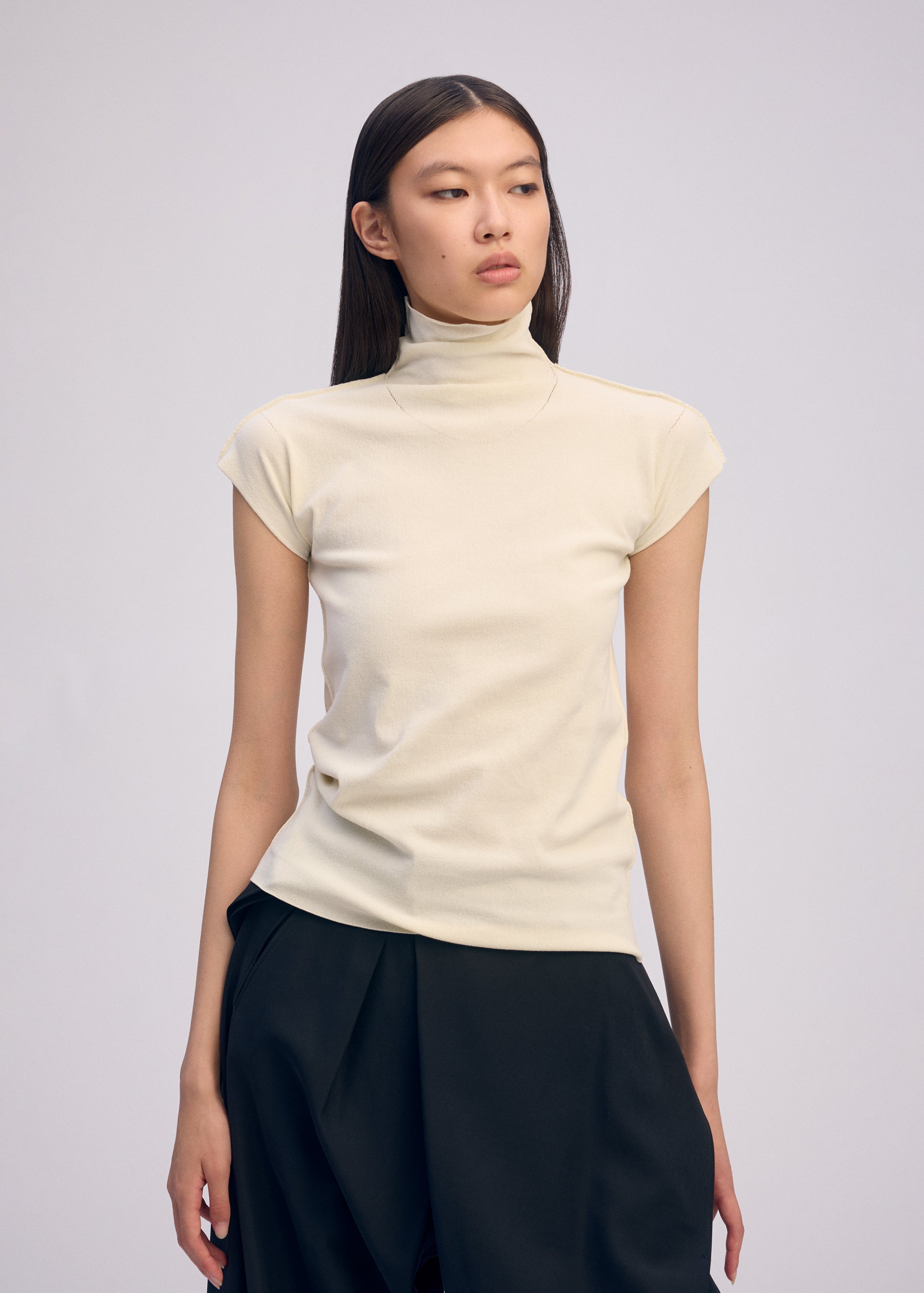 Issey Miyake Cotton Baguette-66 top smetanový vel. 2