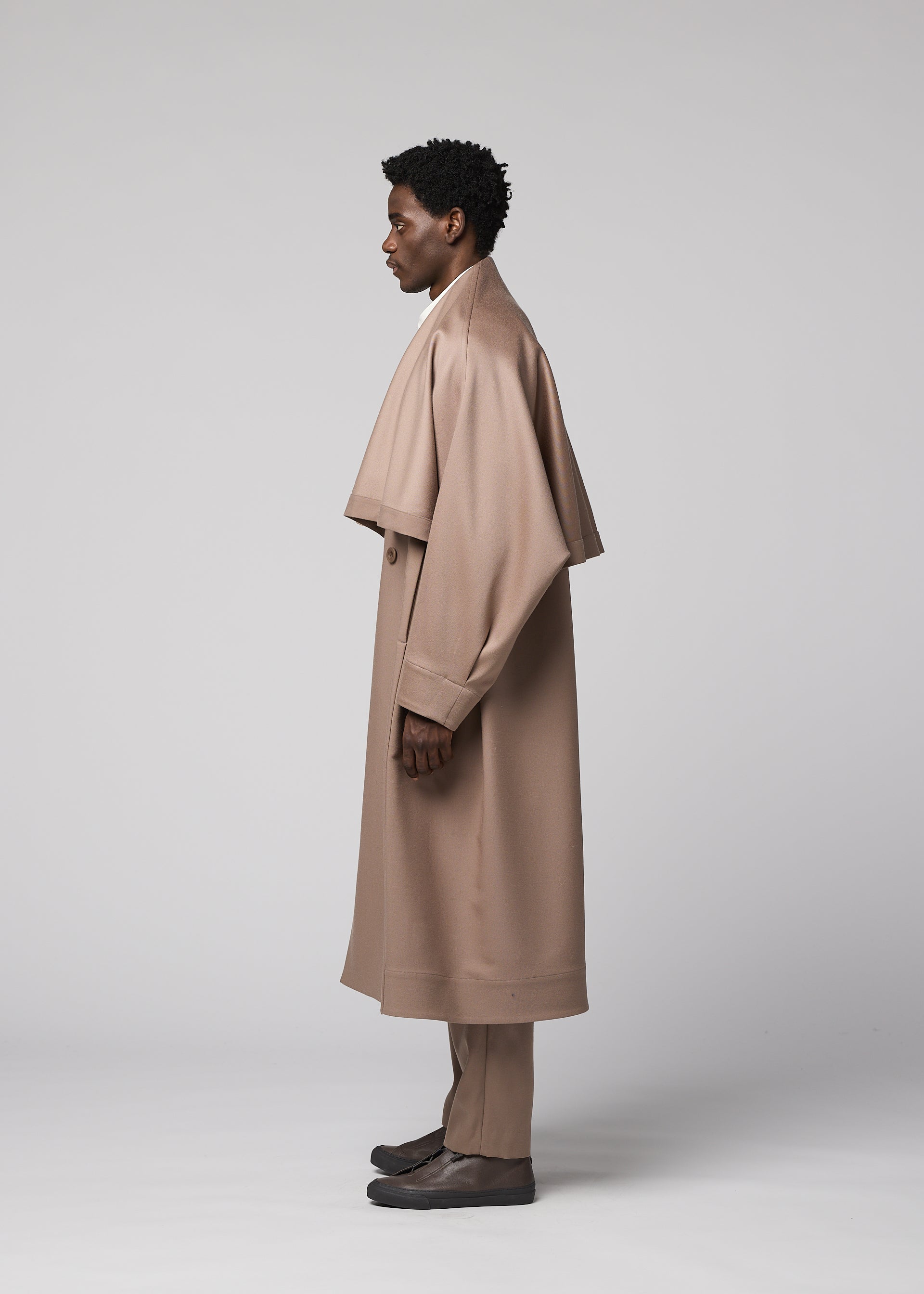 Issey Miyake Front Back kabát černý vel. 2 vlněný