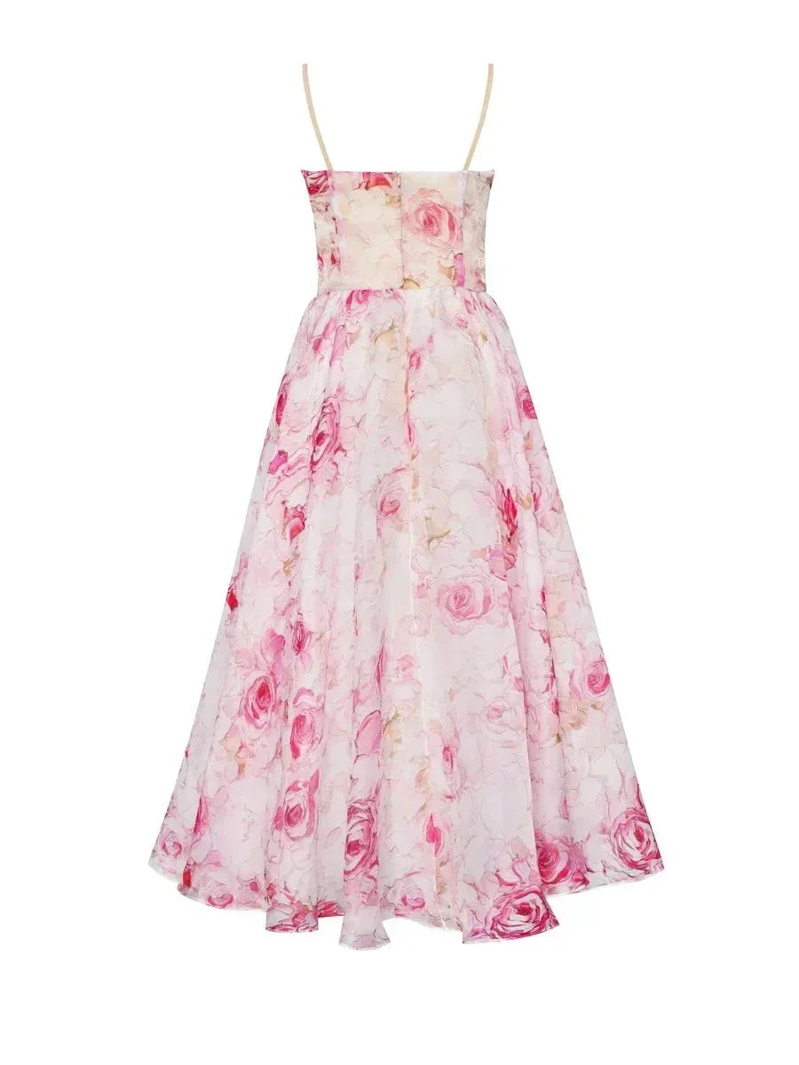 Norielle Midi Bustier Fleurie šaty midi fialová květované