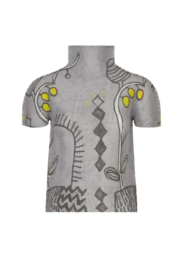 Issey Miyake me Plant top šedý rostlinný vzor