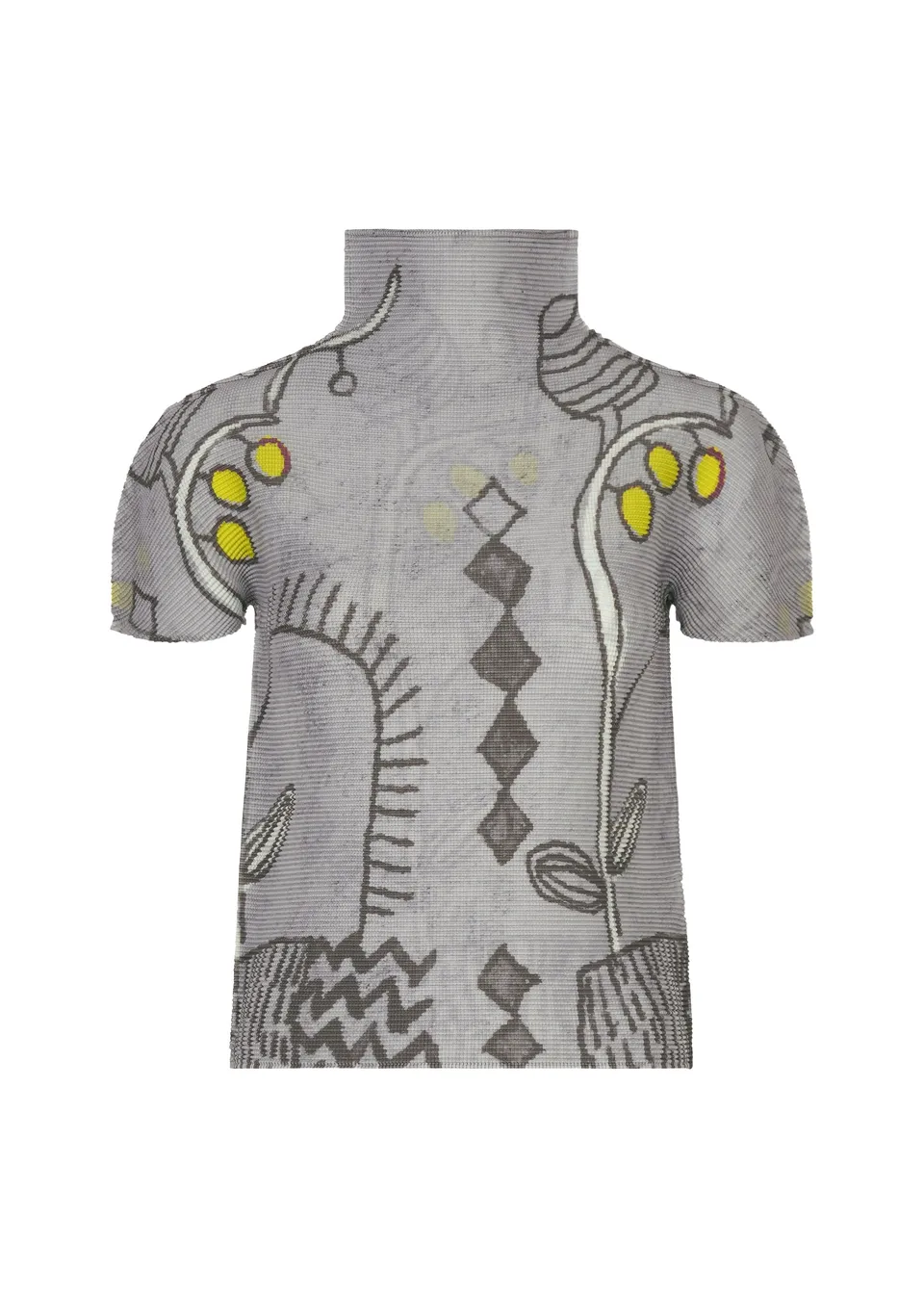 Issey Miyake me Plant top šedý rostlinný vzor