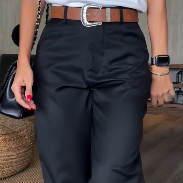 Norielle dámské kalhoty rovný střih vysoký pas černá