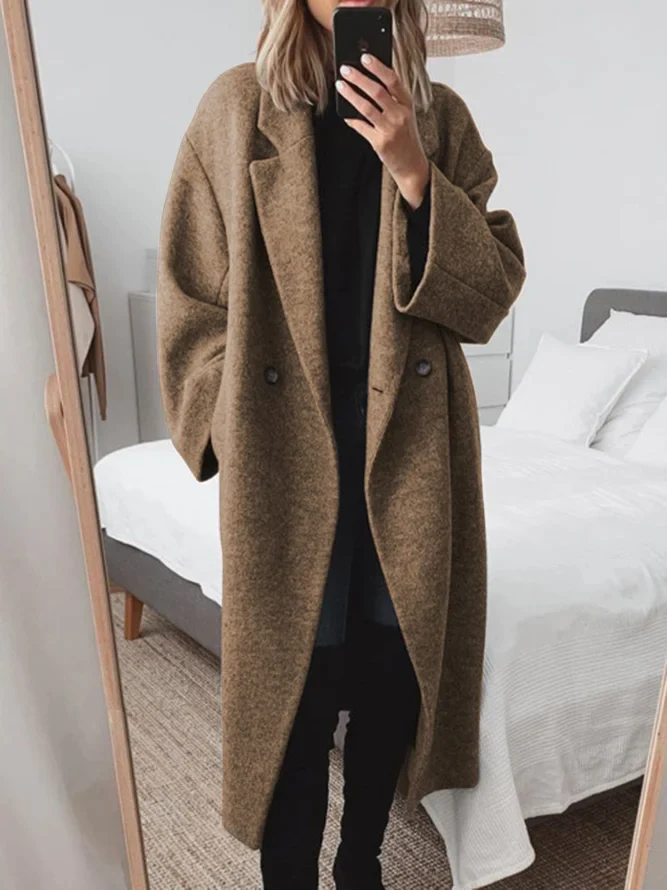 Norielle Oversize dlouhý kabát šedý minimalistický