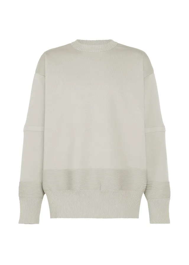 Issey Miyake Type-K 009 pletený top světle šedý