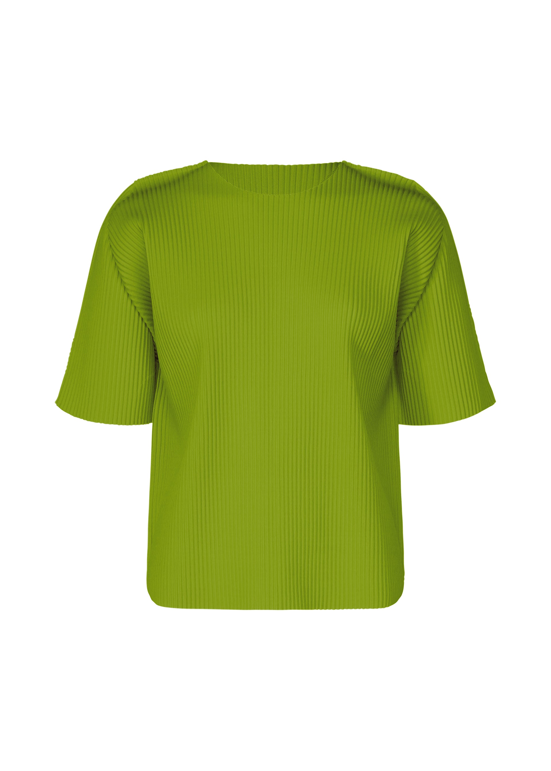 Issey Miyake Round Pleats top žlutý plisovaný krátký rukáv