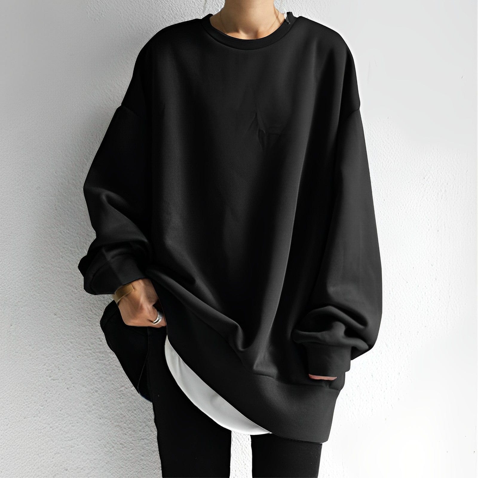 Norielle oversize mikina s kulatým výstřihem hnědá