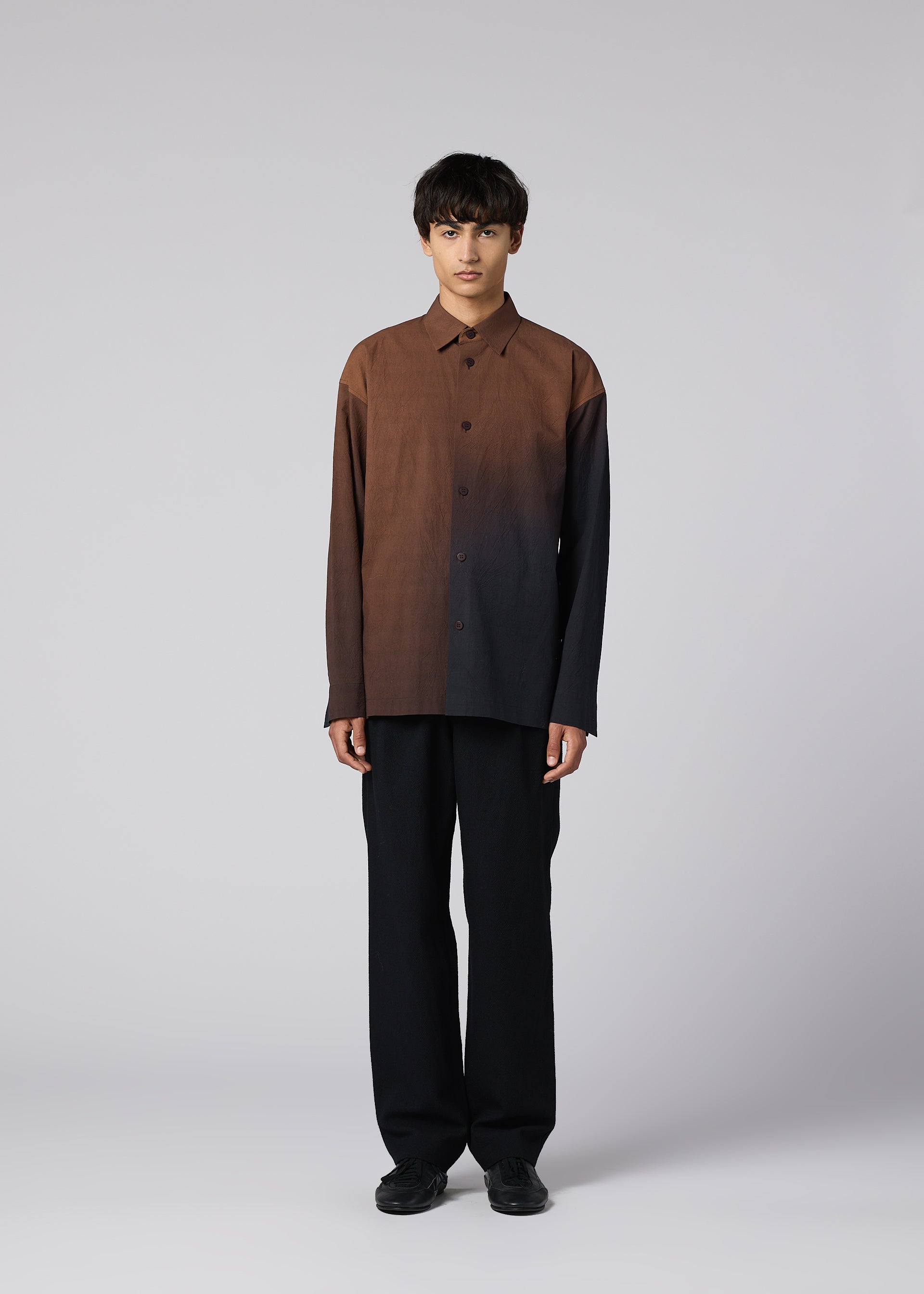 Issey Miyake DAWN SHIRT košile hnědá s potiskem