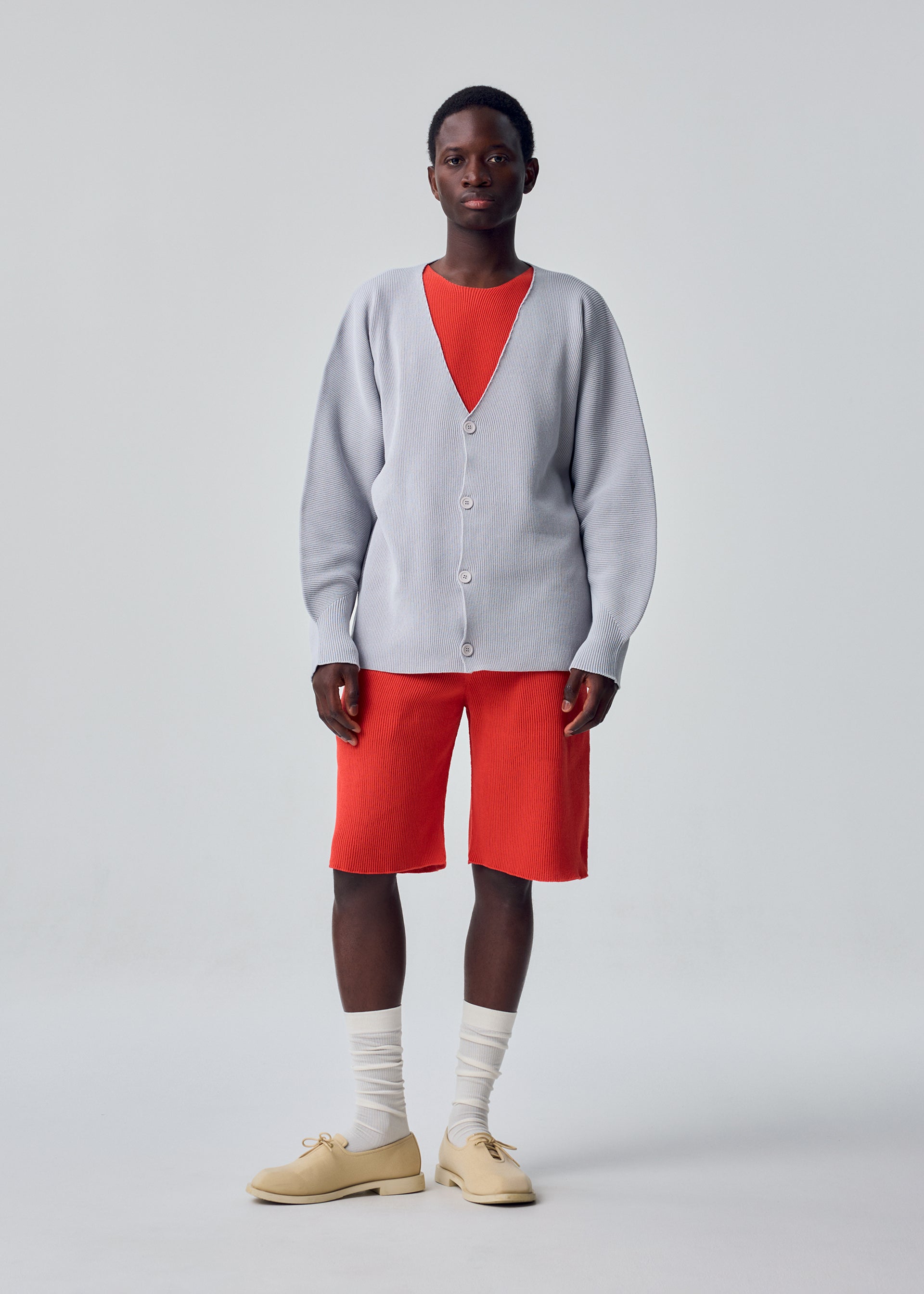 Issey Miyake Basic Knit pletený kardigan černý plisé
