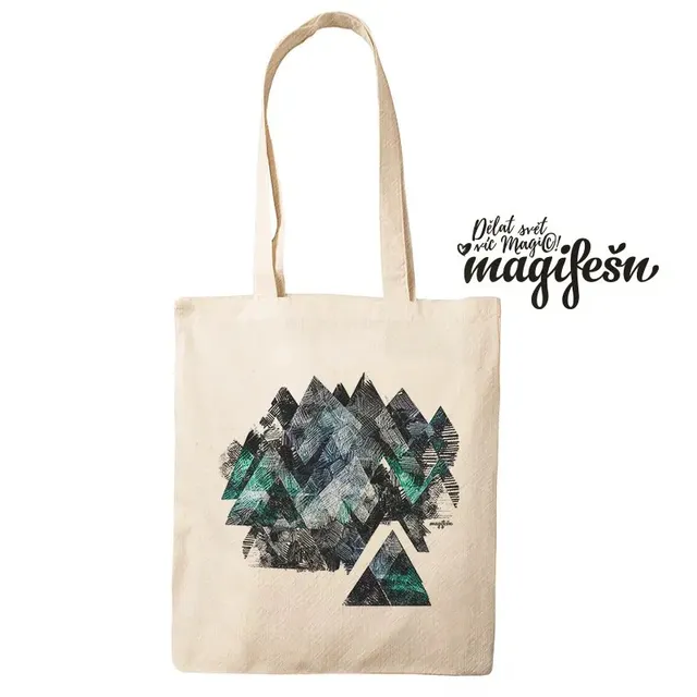 Magifešn Taška MEDIUM Hory plátěná taška modrá