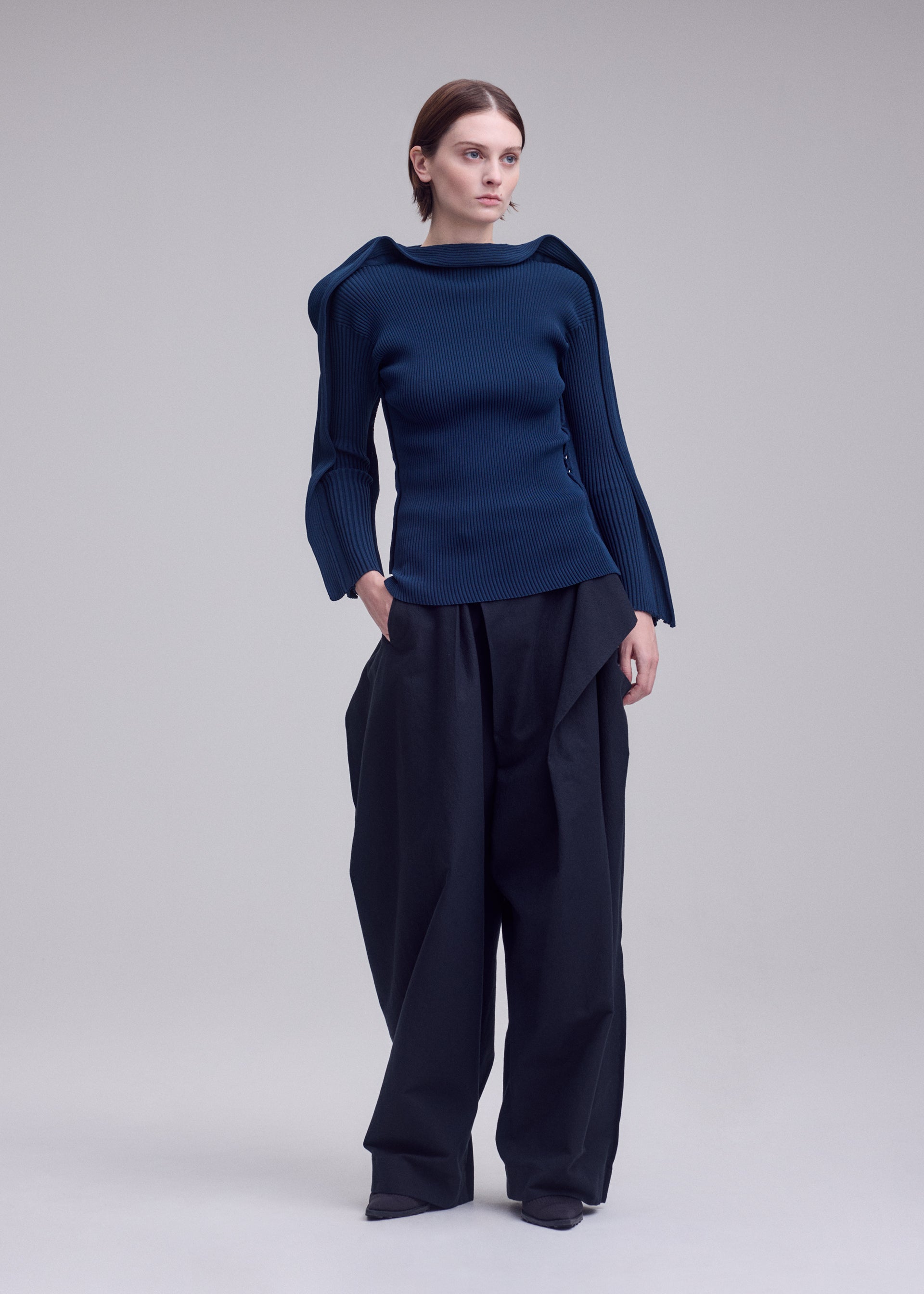 Issey Miyake Prance top ivory lehký úplet vel. 2