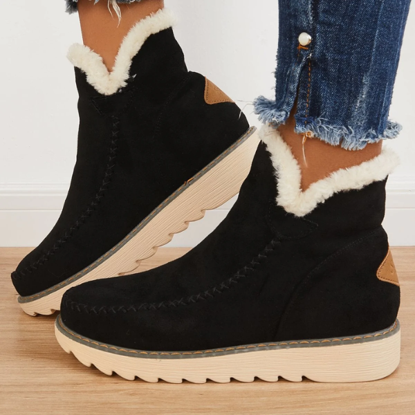 Norielle zimní kožíškové boots Hnědá semiš
