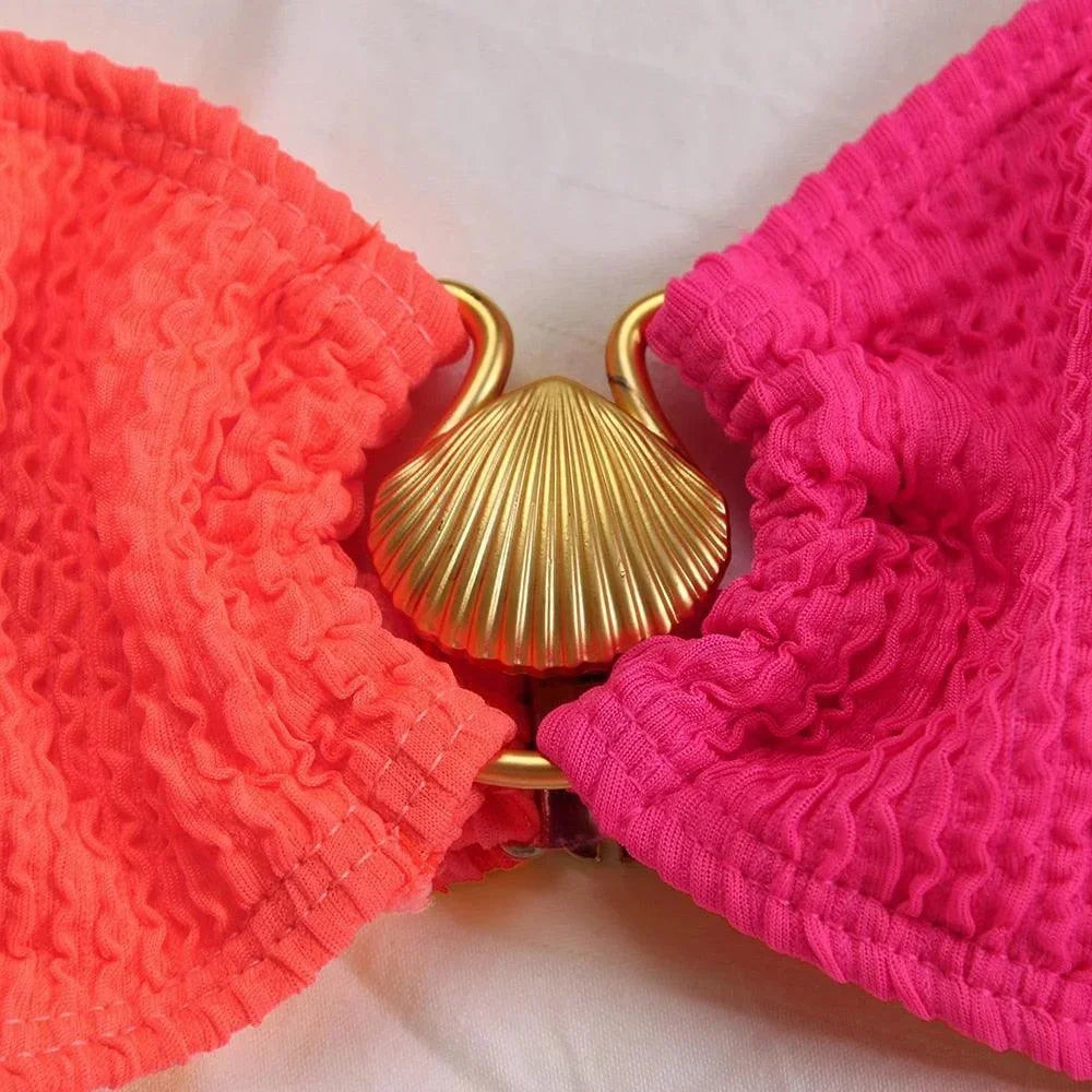 Norielle bikiny růžové asymetrické dvoudílné