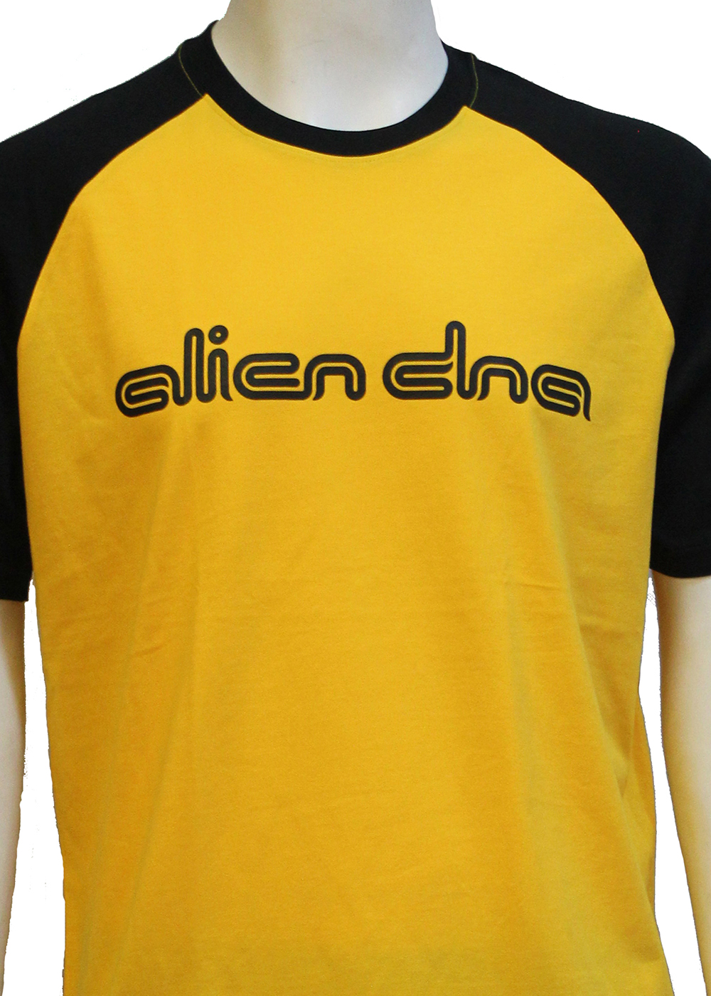 Alien DNA Caligraphy pánské tričko žluté raglán