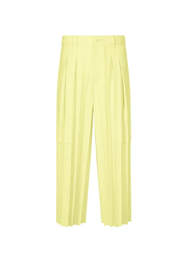 Issey Miyake Edge Ensemble kalhoty žluté vel. 2 plisé