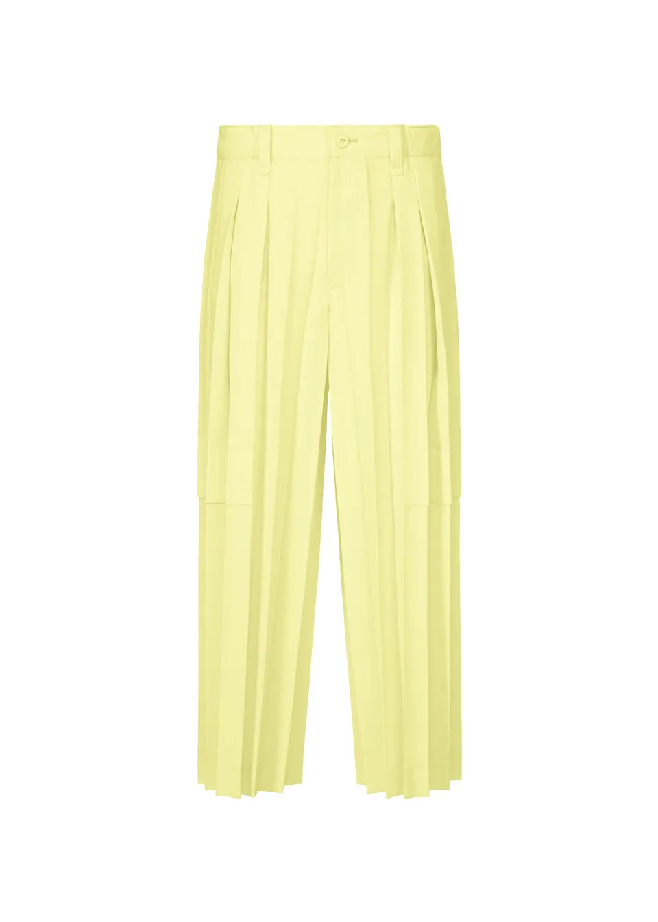 Issey Miyake Edge Ensemble kalhoty žluté vel. 2 plisé