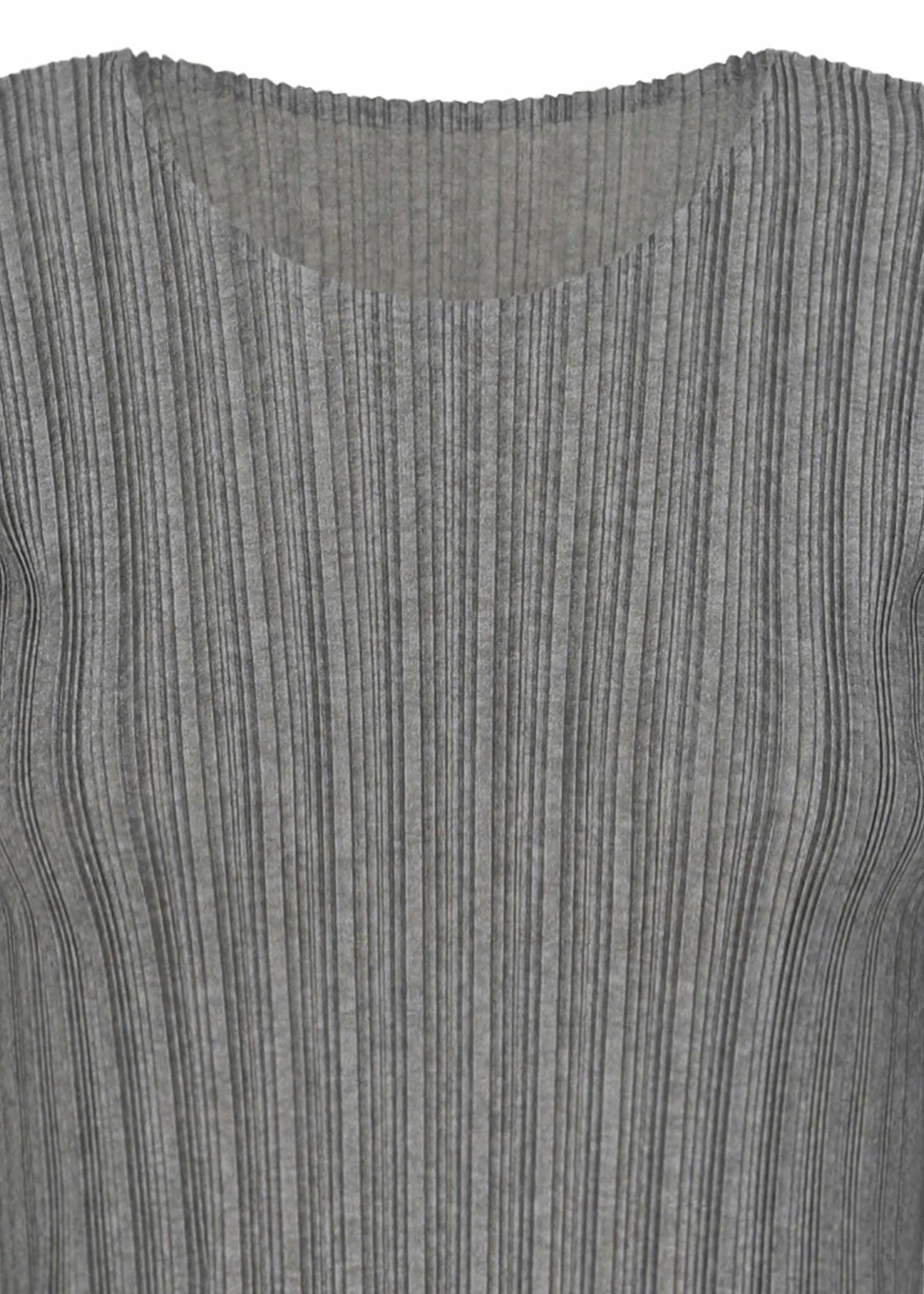 Issey Miyake Rib Pleats Basics top světle šedý dlouhý rukáv
