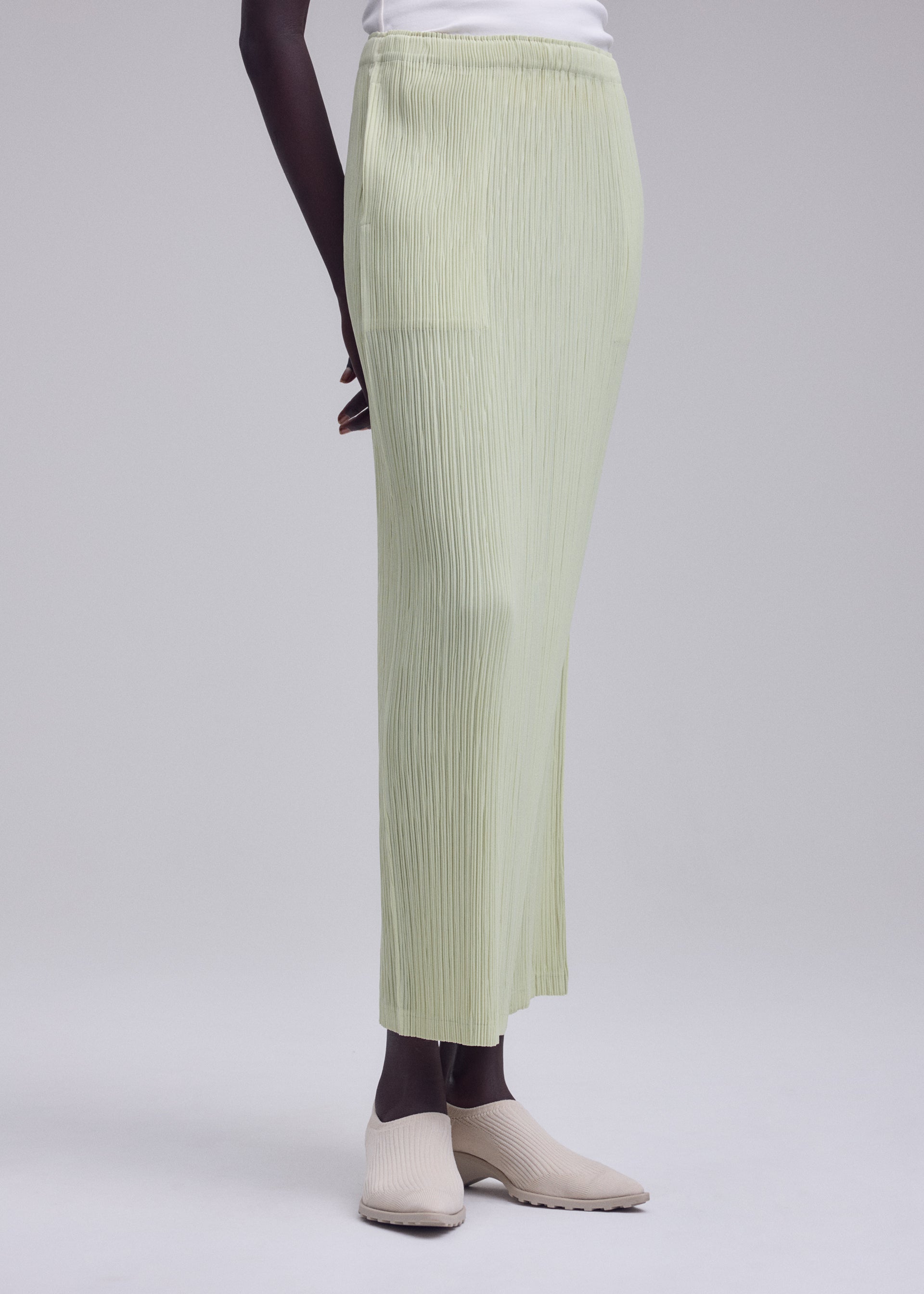 Issey Miyake Hatching Bottoms sukně černá plisovaná dlouhá