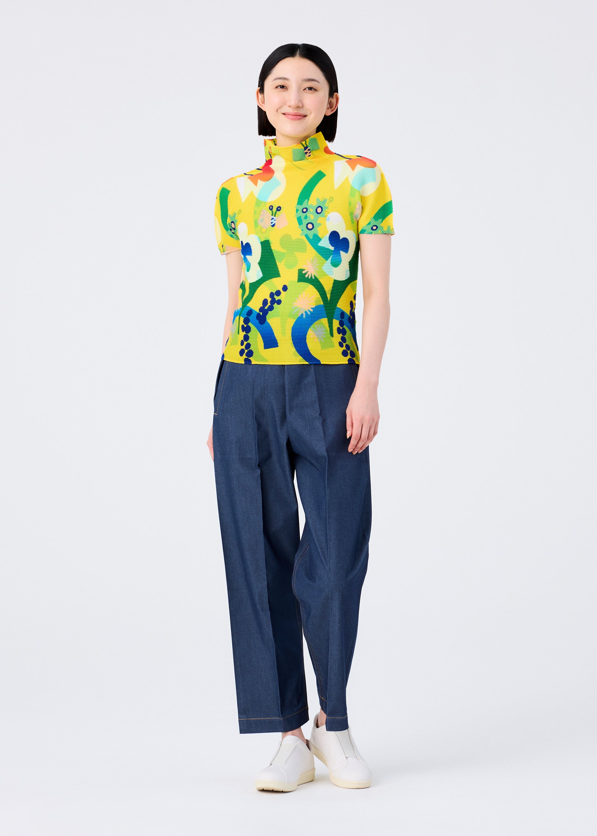 me Issey Miyake Flower Dome top PINK-HUED streč