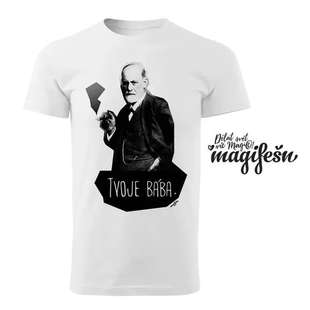 Magifešn BIO XY Freud Tvoje bába unisex tričko černé