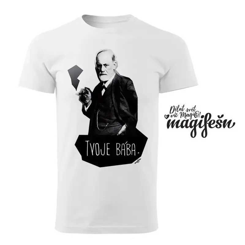Magifešn BIO XY Freud Tvoje bába unisex tričko černé