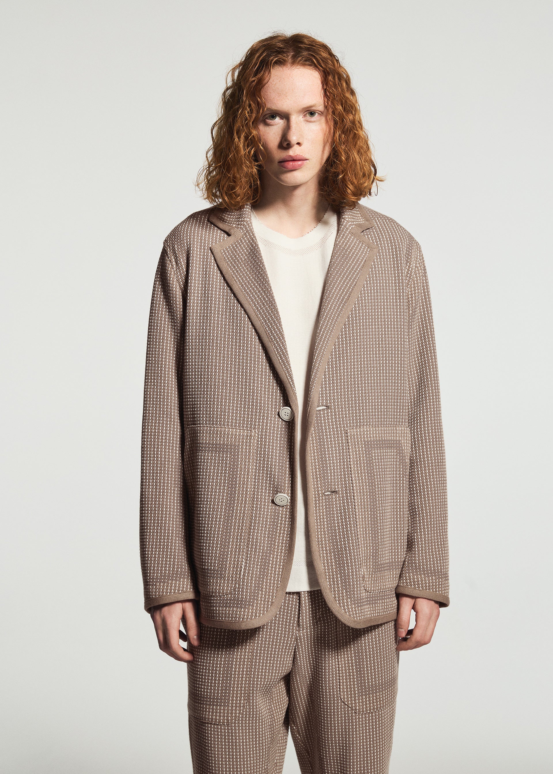 Issey Miyake Type-K 012 pletená bunda černá sashiko
