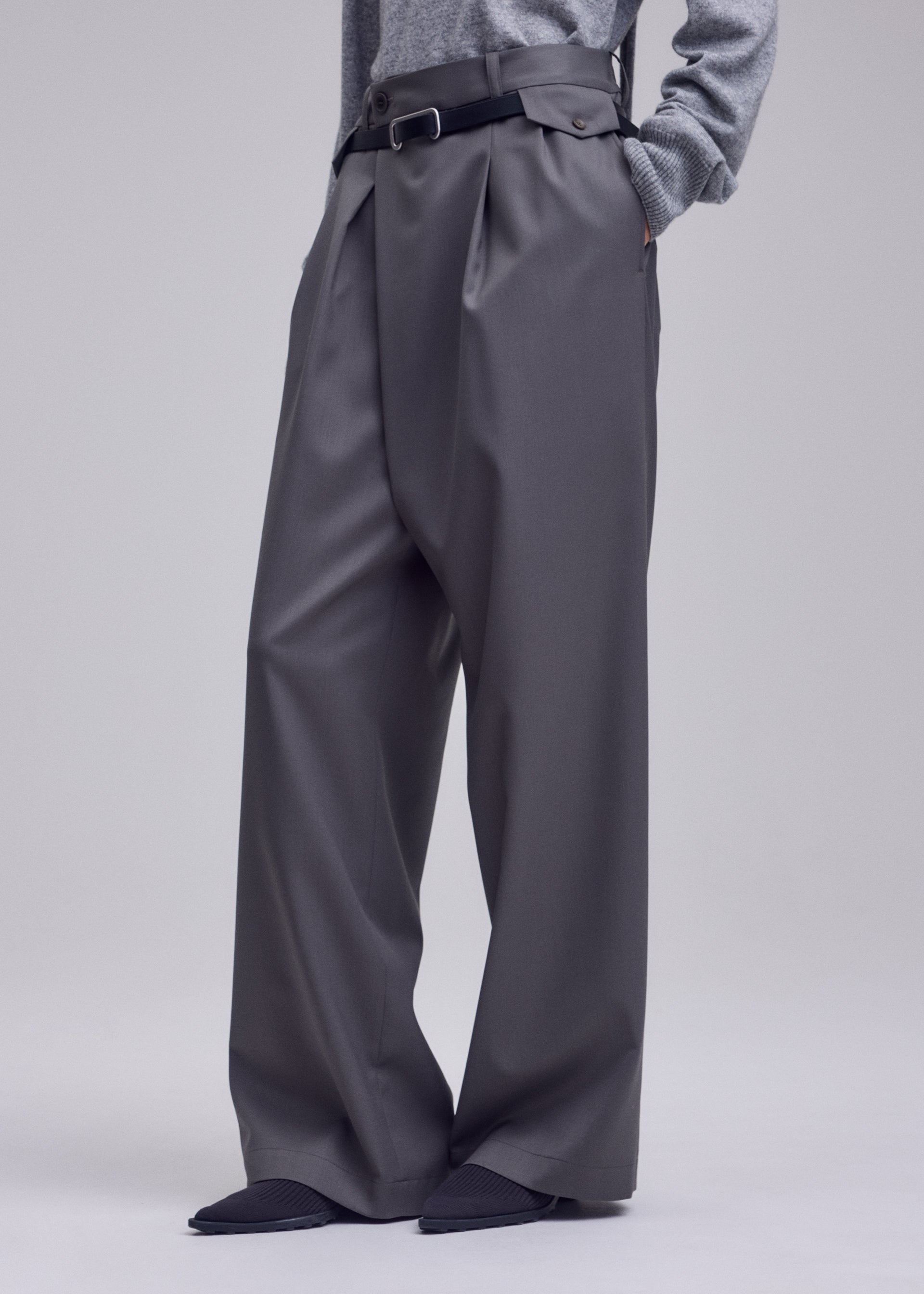 Issey Miyake Lustrous Wool kalhoty šedá vel. 2