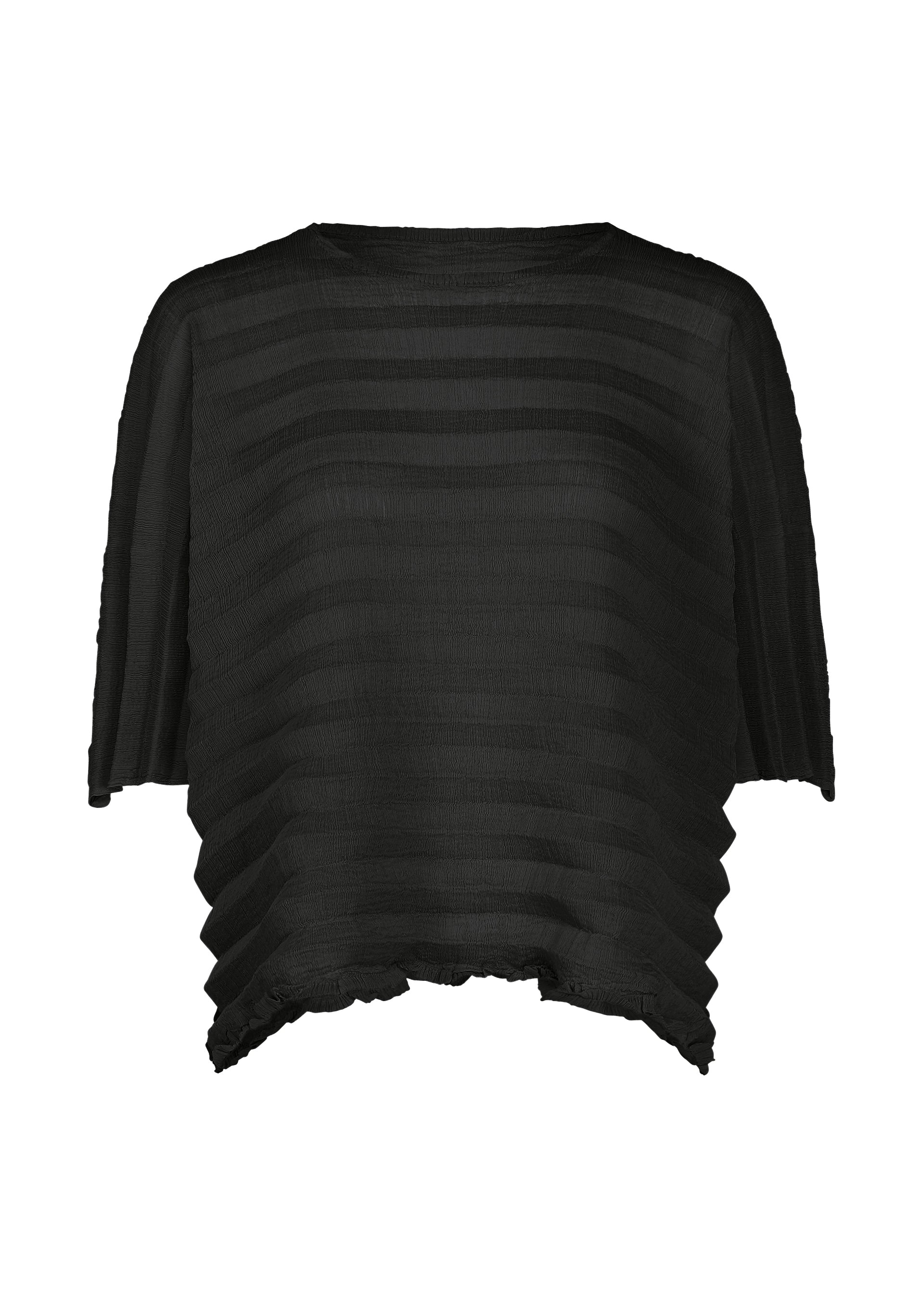 Issey Miyake Accordion See-Through Crepe top Black krepa