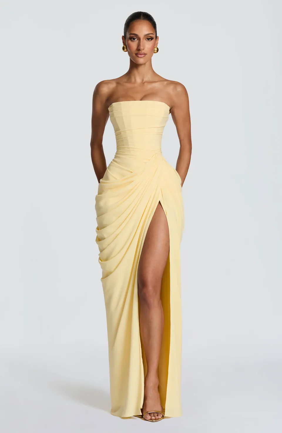 Norielle Bustier dámské dlouhé šaty modré M