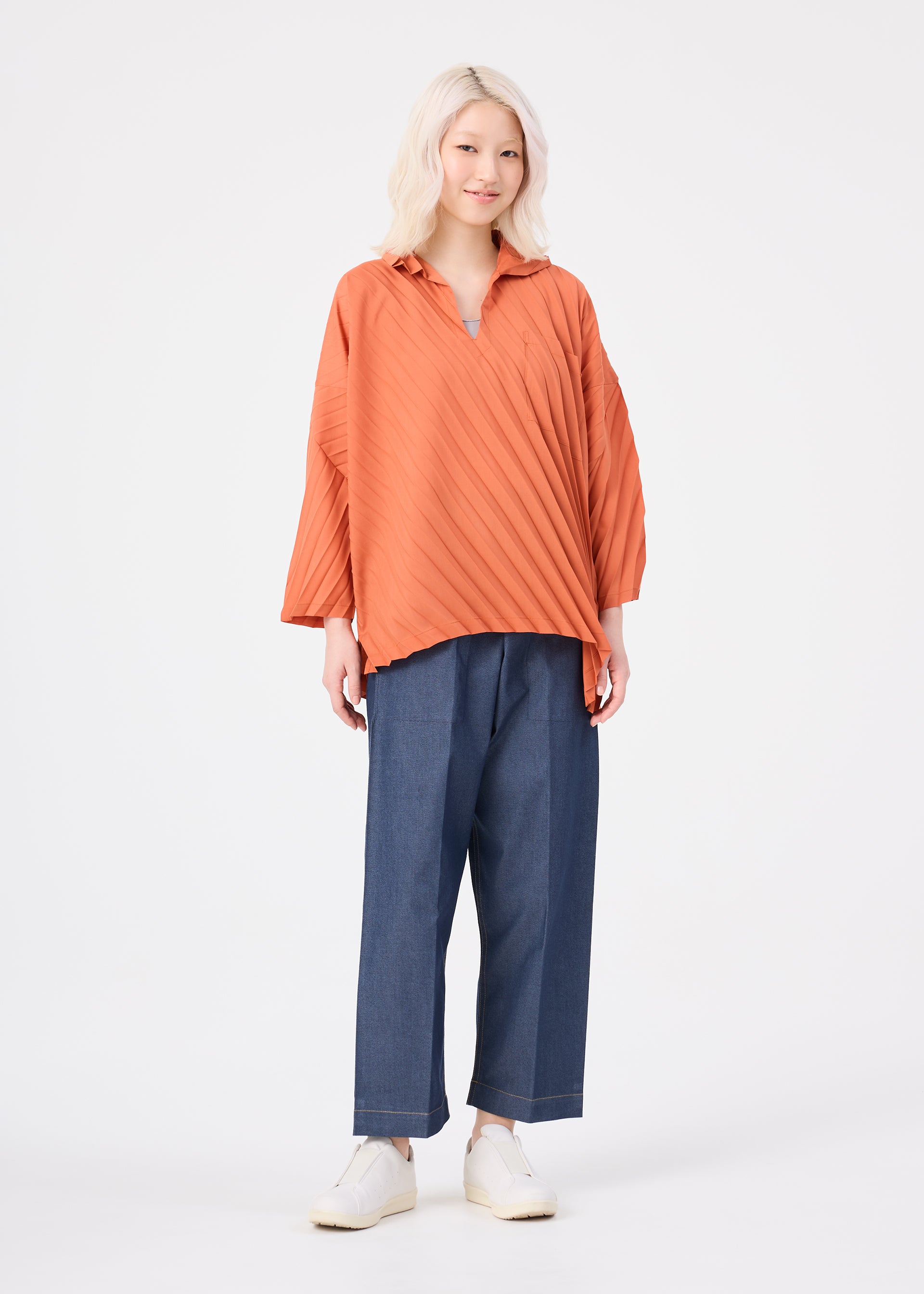 Me Issey Miyake Angle Pleats Shirt košile bílá skladebná