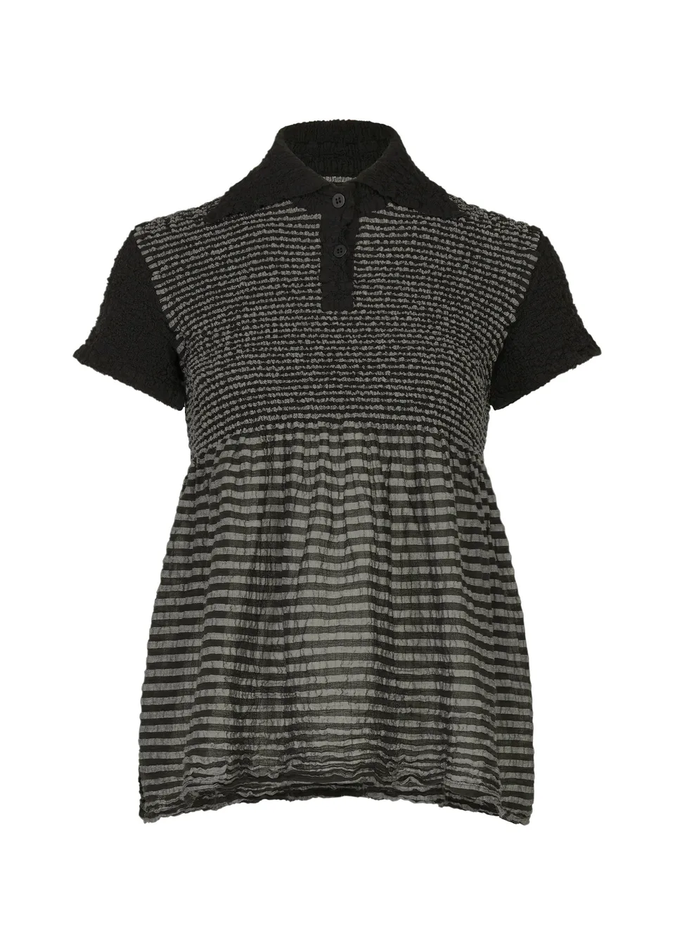 Issey Miyake Stripe Cauliflower top černý