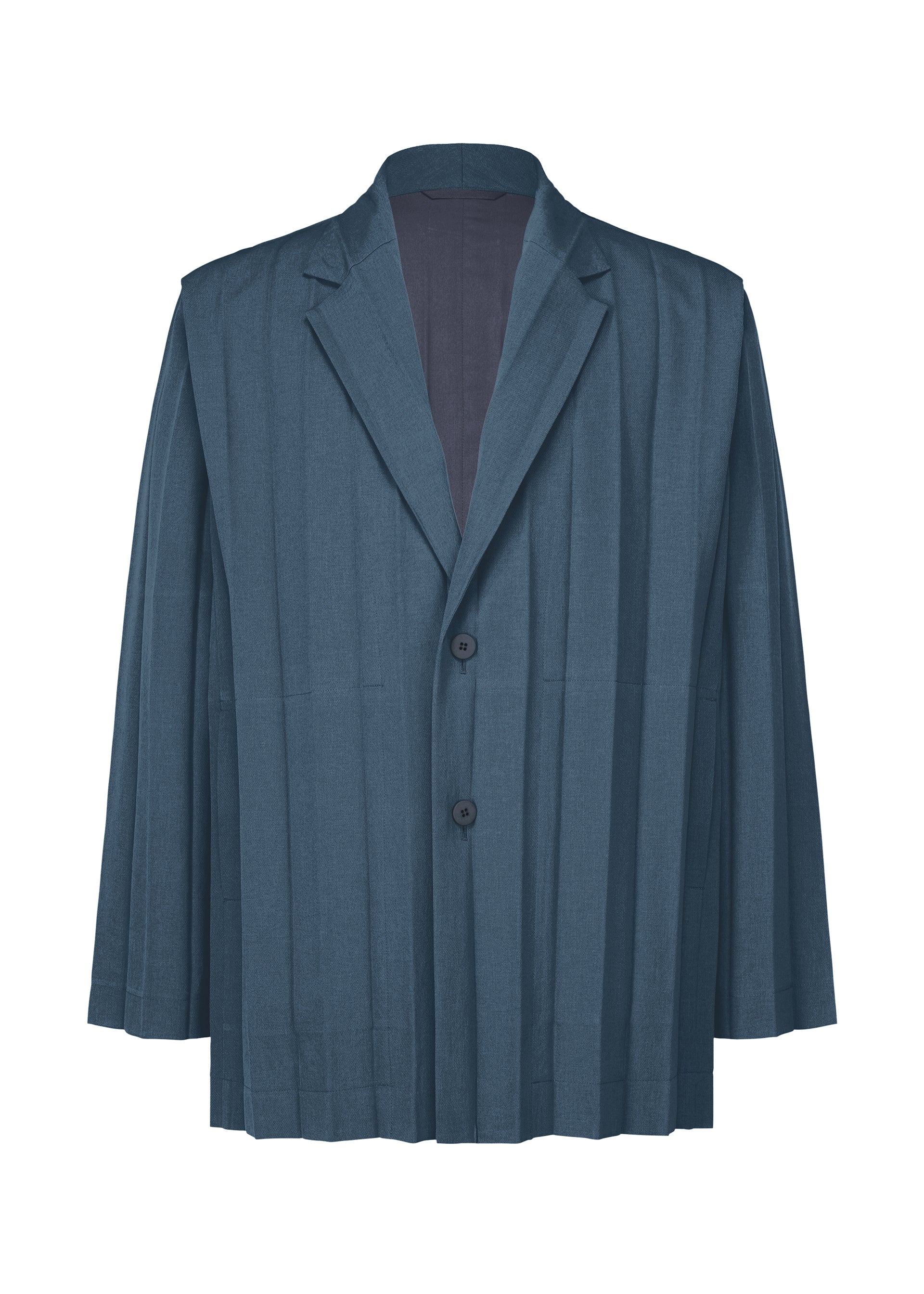 Issey Miyake Edge Ensemble sako White Blue plisované