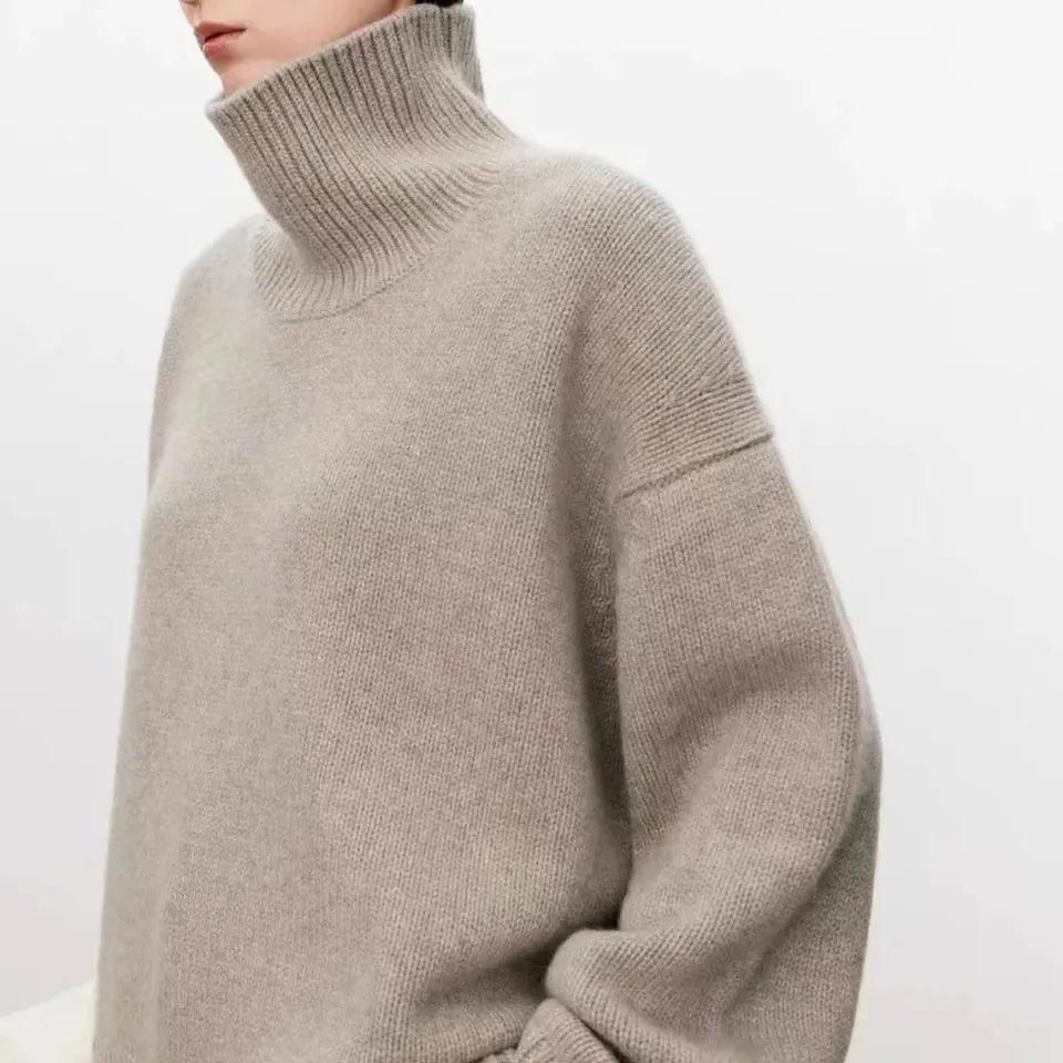 Norielle oversize svetr s rolákem světle šedá