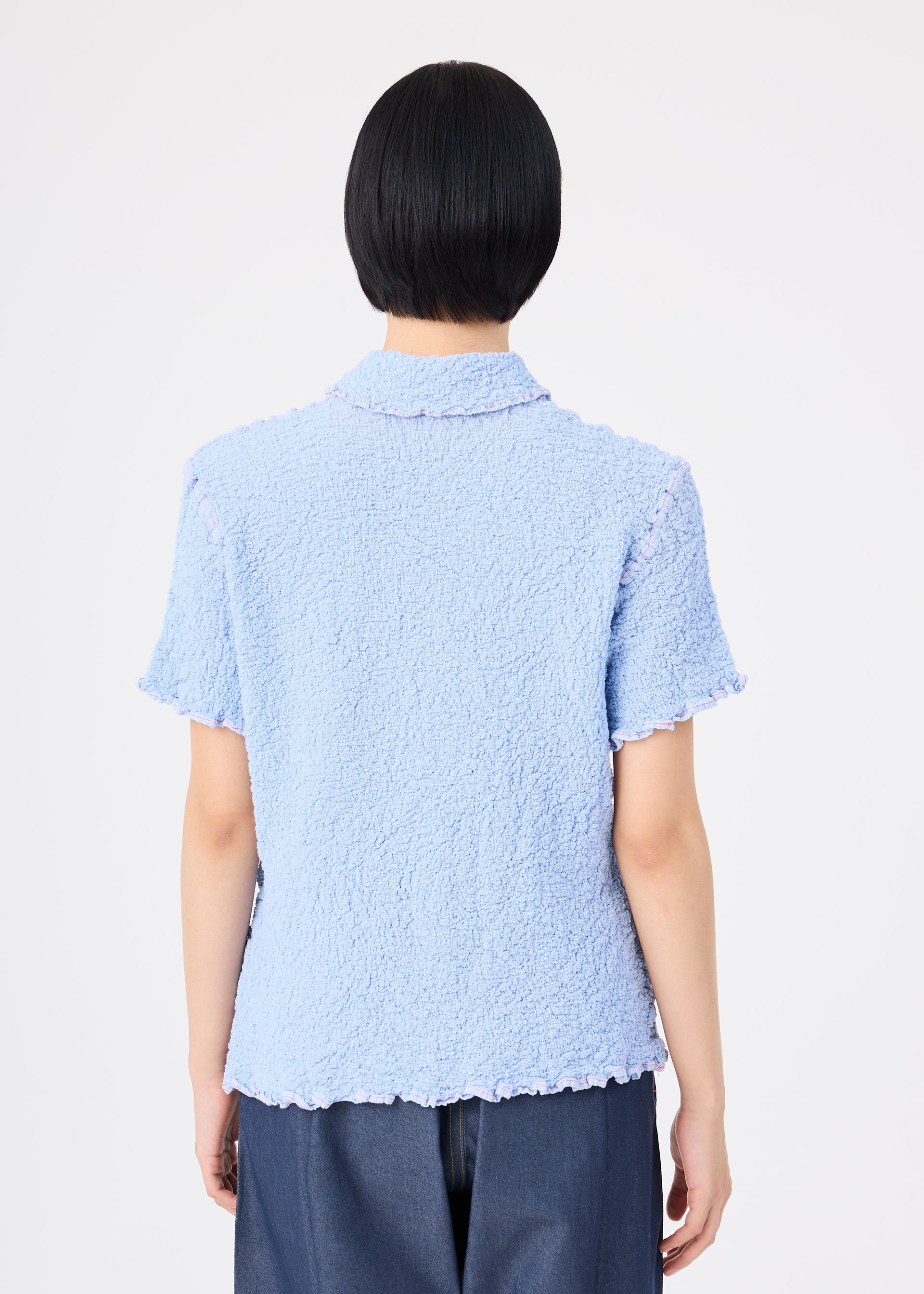 Issey Miyake Cauliflower Color 1 bavlněný top černá