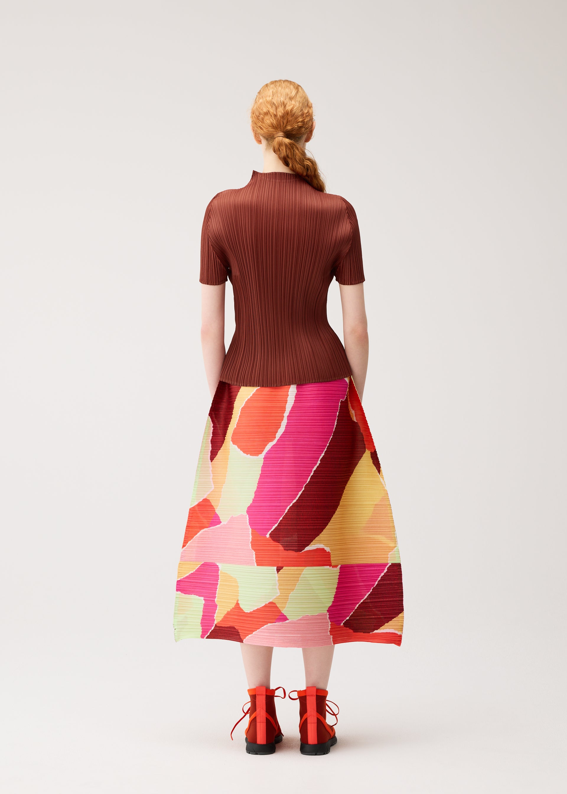 Issey Miyake Surprise! sukně oranžová plisovaná