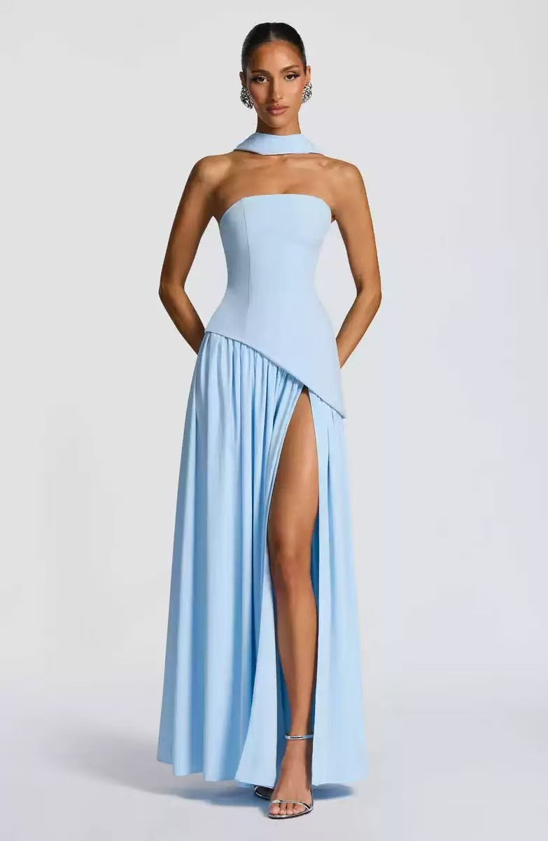 Norielle bustier maxi šaty s rozparkem dlouhé